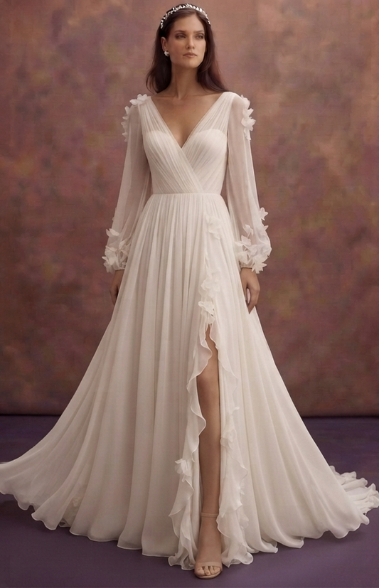 Summer Wedding Dresses with Breathable Chiffon Fabrics