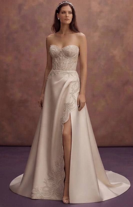 Sustainable Bridal Gowns with Recycled Satin Materials