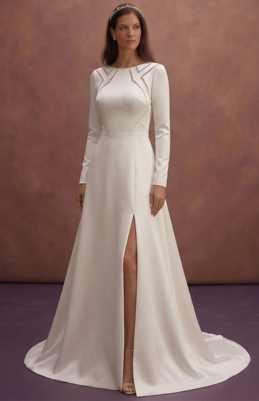 Sweep Train Wedding Dresses with Minimalist Appeal