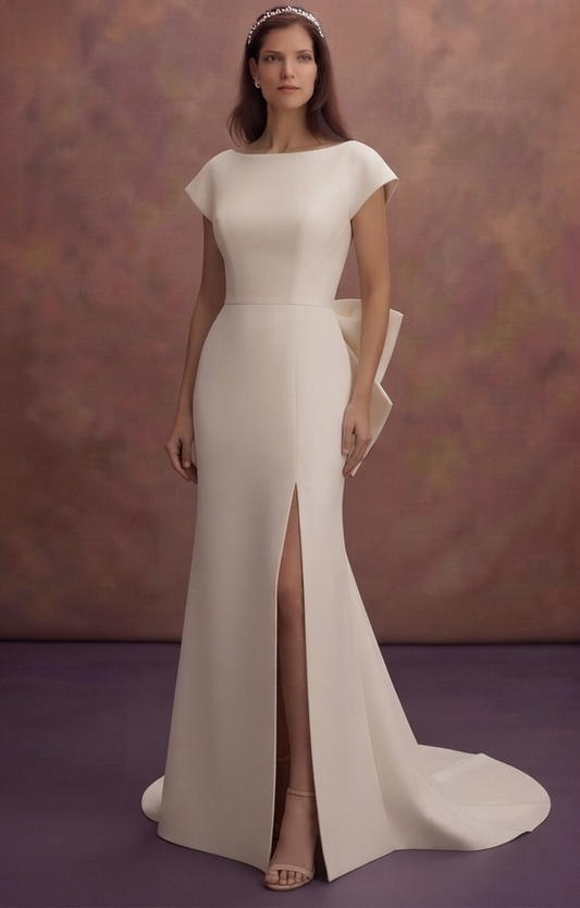 Sweep Train Wedding Dresses with Modern Simplicity