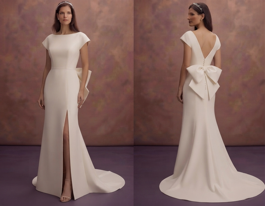 Sweep Train Wedding Dresses with Modern Simplicity
