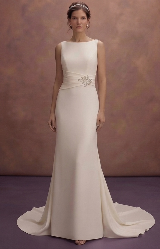 Sweep Train Wedding Dresses with Simple Elegance