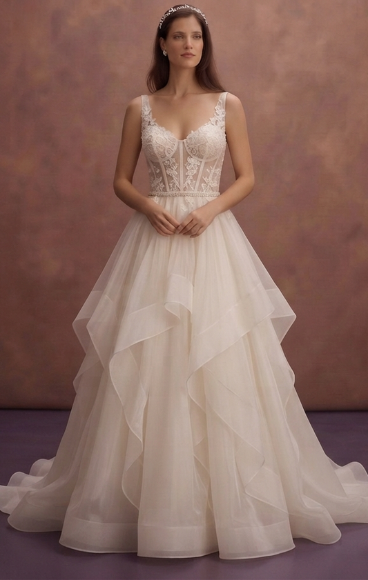 Sweetheart Organza Wedding Dresses with Romantic Elegance