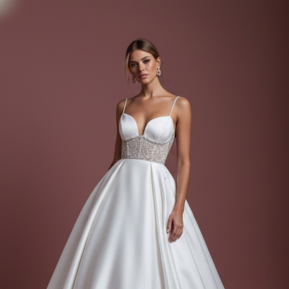 Tail Wedding Dress Royal Cathedral Long Train Satin Classic