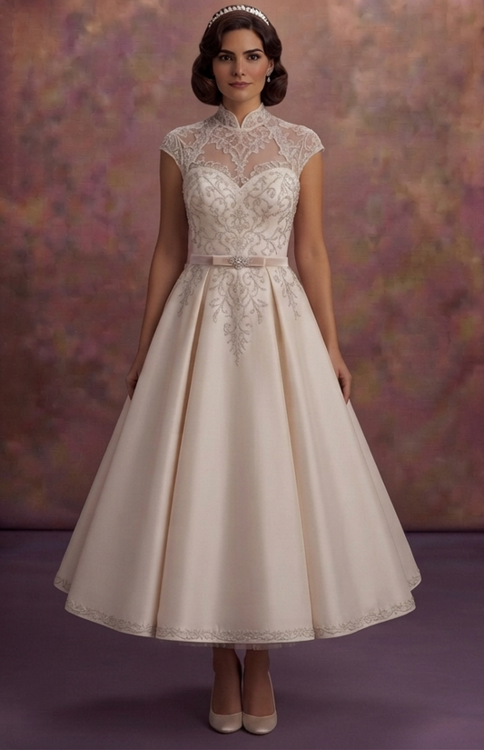 Tea-Length Wedding Dresses with Retro Charm