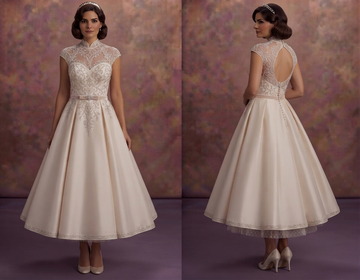 Tea-Length Wedding Dresses with Retro Charm