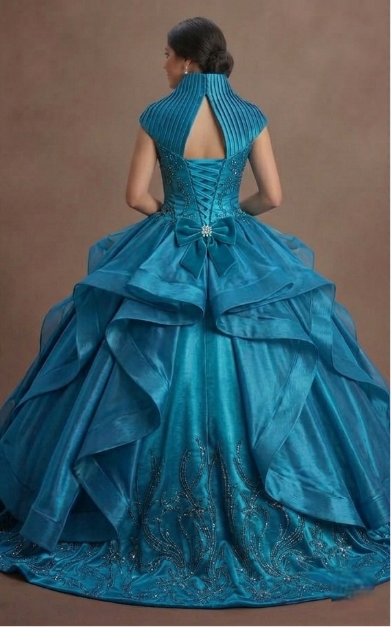 Teal Blue Quinceañera Dress Shimmering Silk 2026 Edition
