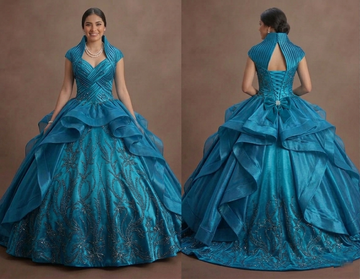Teal Blue Quinceañera Dress Shimmering Silk 2026 Edition