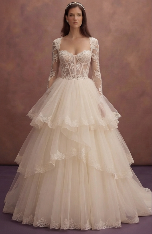 Tiered Tulle Wedding Dresses with Princess Appeal