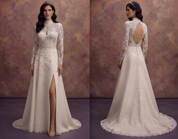 Timeless Bridal Gowns with Hand-Sewn Pearl Accents
