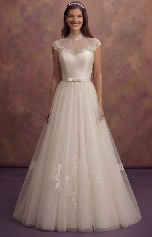 Timeless Bridal Gowns with Satin, Lace, and Tulle Elegance