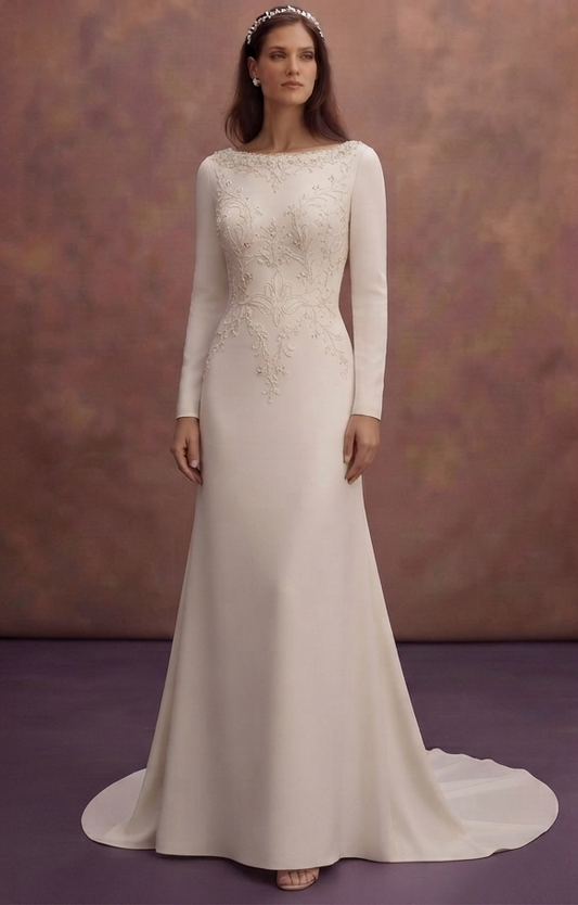 Timeless Crepe Wedding Dresses with Elegant Simplicity
