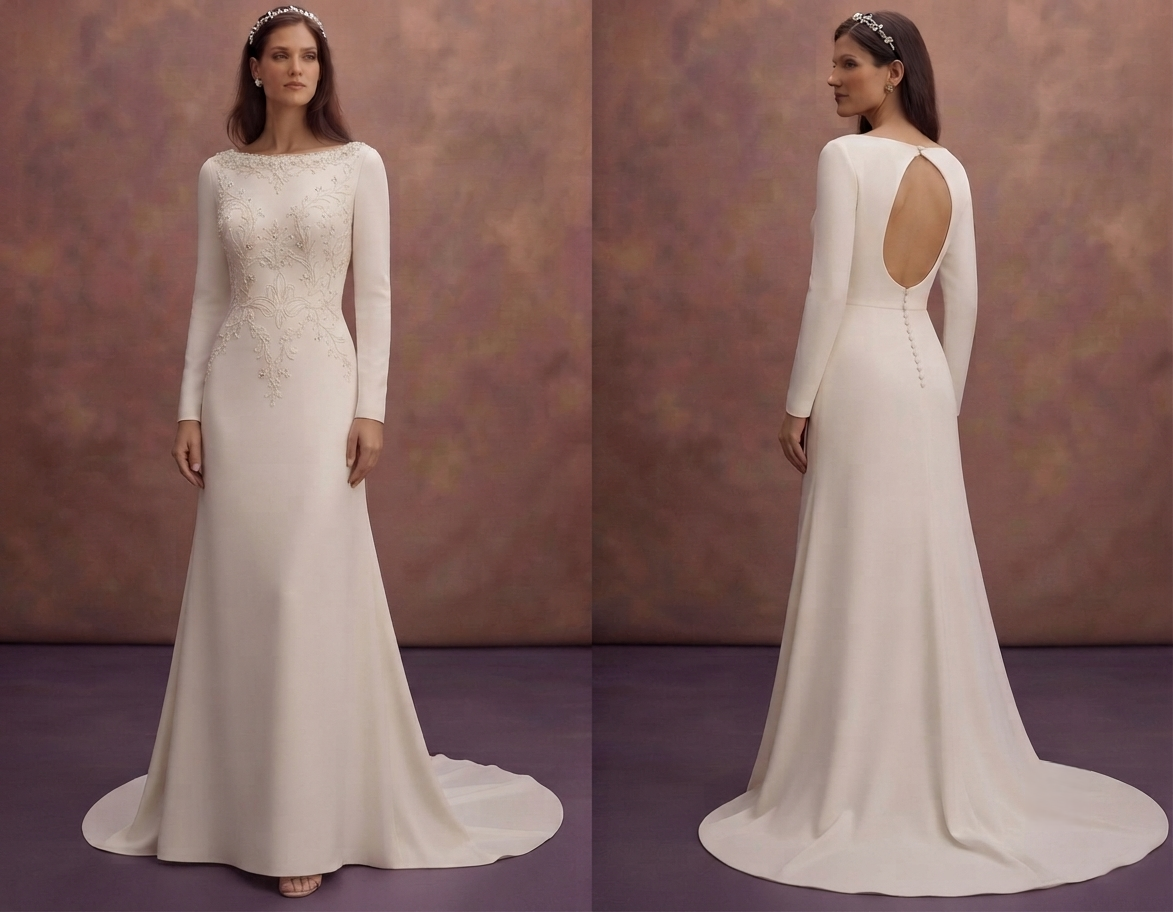 Timeless Crepe Wedding Dresses with Elegant Simplicity
