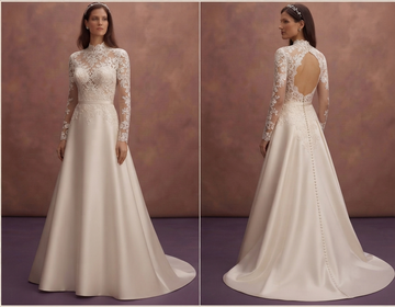 Timeless Wedding Dresses with Luxurious Lace and Satin Craftsmanship