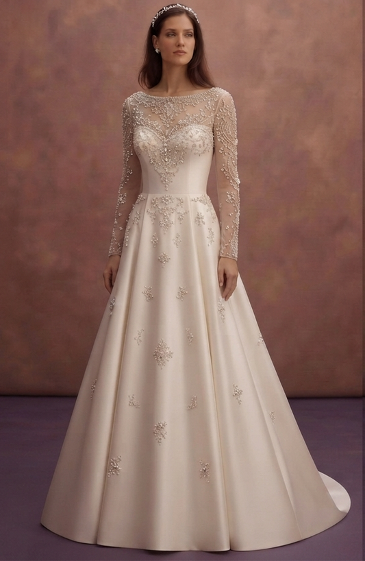 Timeless Wedding Dresses with Pearl and Crystal Details