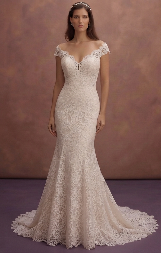 Trumpet Lace Wedding Dresses with Elegant Curves