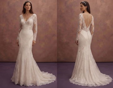 Trumpet Lace Wedding Dresses with Elegant Curves
