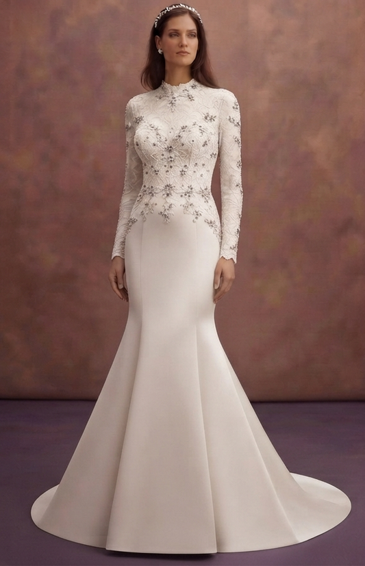 Trumpet Wedding Dresses with Crystal Embellishments