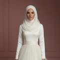 Tulle Princess Wedding Dress – Soft Ivory Modest Style Muslim