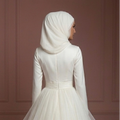 Tulle Princess Wedding Dress – Soft Ivory Modest Style Muslim