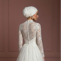 Tulle & Lace Elegant Wedding Dress – Soft Ivory Hijab Outfit Muslim
