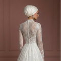 Tulle & Lace Princess Wedding Dress – Elegant Hijab Outfit Muslim