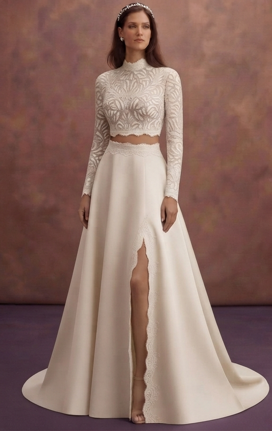 Two-Piece Wedding Dresses with Chic Elegance