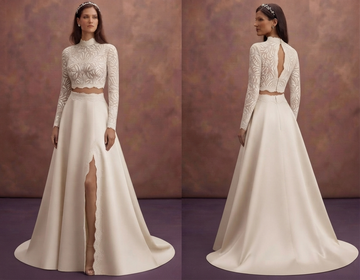Two-Piece Wedding Dresses with Chic Elegance