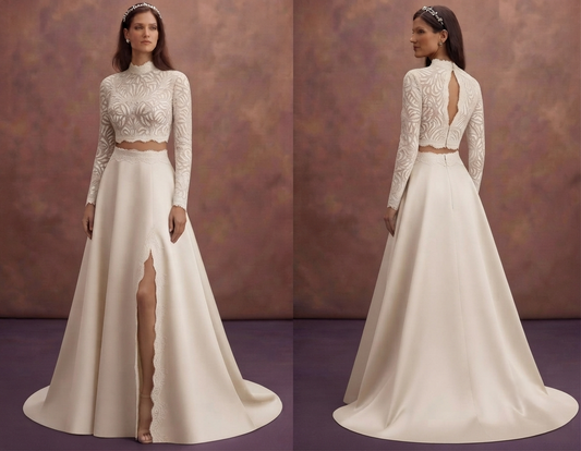 Two-Piece Wedding Dresses with Chic Elegance