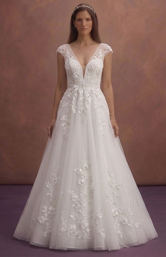 V-Neck Wedding Dresses with Graceful Details