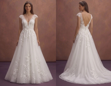 V-Neck Wedding Dresses with Graceful Details