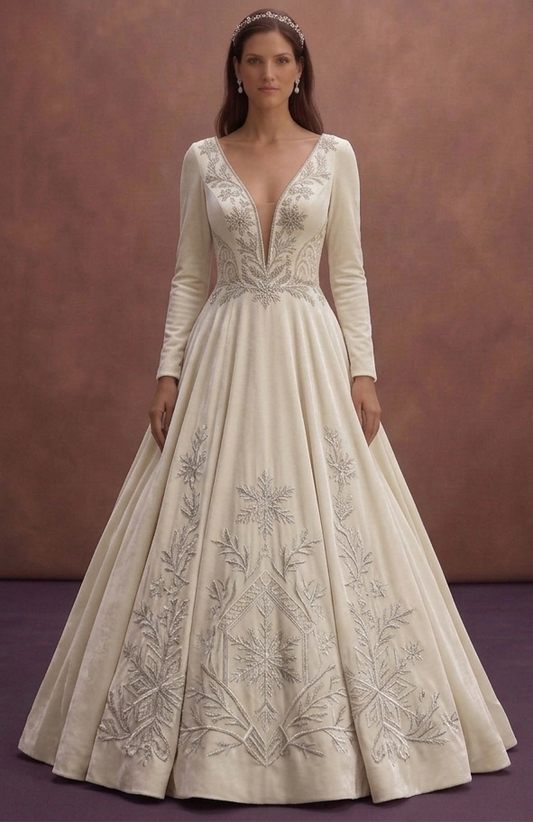 Velvet Ball Gown Wedding Dresses for Winter Weddings