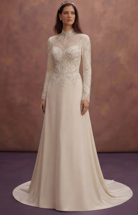 Velvet Bridal Dresses with Winter Elegance