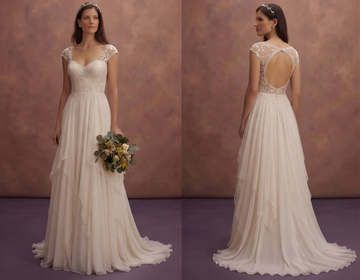 Vineyard Wedding Dresses with Elegant Chiffon Layers