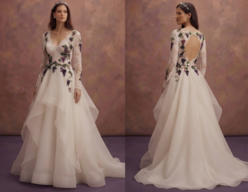 Vineyard Wedding Dresses with Romantic Organza Layers