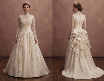 Vintage Victorian Wedding Dresses with High Lace Collars