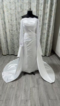White Mermaid Wedding Dresses Formal Off The Shoulder Long Sleeve Bridal Dress Boho Beach Wedding Prom Gown Custom Size