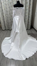 White Mermaid Wedding Dresses Formal Off The Shoulder Long Sleeve Bridal Dress Boho Beach Wedding Prom Gown Custom Size