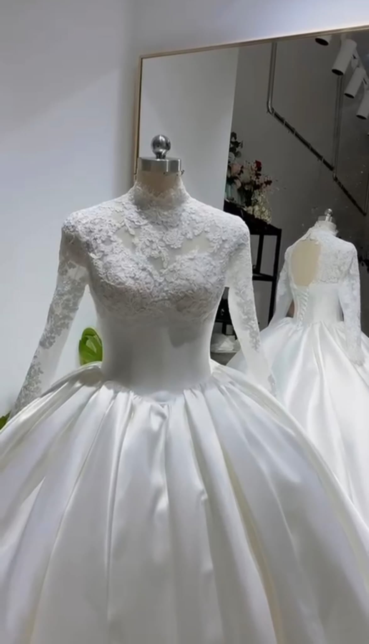 Muslim Princess Wedding Dress High Neck Long Sleeve With Lace Ball Gowns Hijab Bridal Dress Elegant Vestidos De Novia