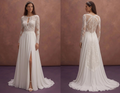 White Bohemian Wedding Dress with Lightweight Chiffon