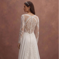White Bohemian Wedding Dress with Lightweight Chiffon