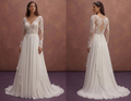 White Bohemian Wedding Dress with Soft Airy Chiffon