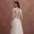 White Bohemian Wedding Dress with Soft Airy Chiffon