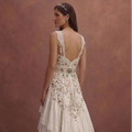 White Bohemian Wedding Dress with Soft Romantic Layers