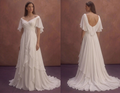 White Chiffon Wedding Dress with Soft Romantic Layers