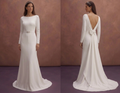 White Crepe Wedding Dress with Modern Minimalist Look