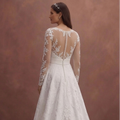 White Lace Wedding Dress with Elegant Long Sleeves