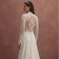 White Lace Wedding Dress with Long Sleeve Classic Design