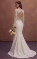 White Mermaid Wedding Dress with Sparkle Embellished Lace