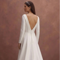 White Mikado Bridal Dress with Clean Tailored Shape